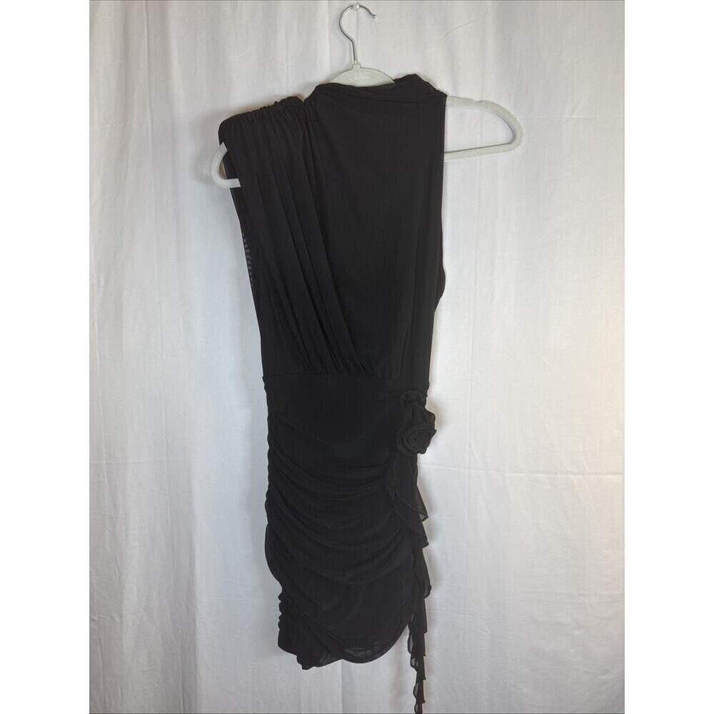 SHEIN Black Sleeveless Ruched Dress Size Small NWOT